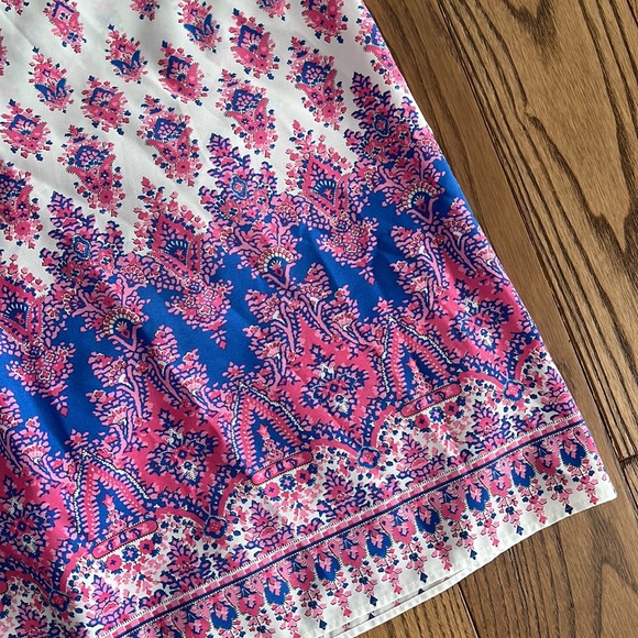 Talbots Pink Blue Floral Tunic Print Blouse size XL - Picture 5 of 12